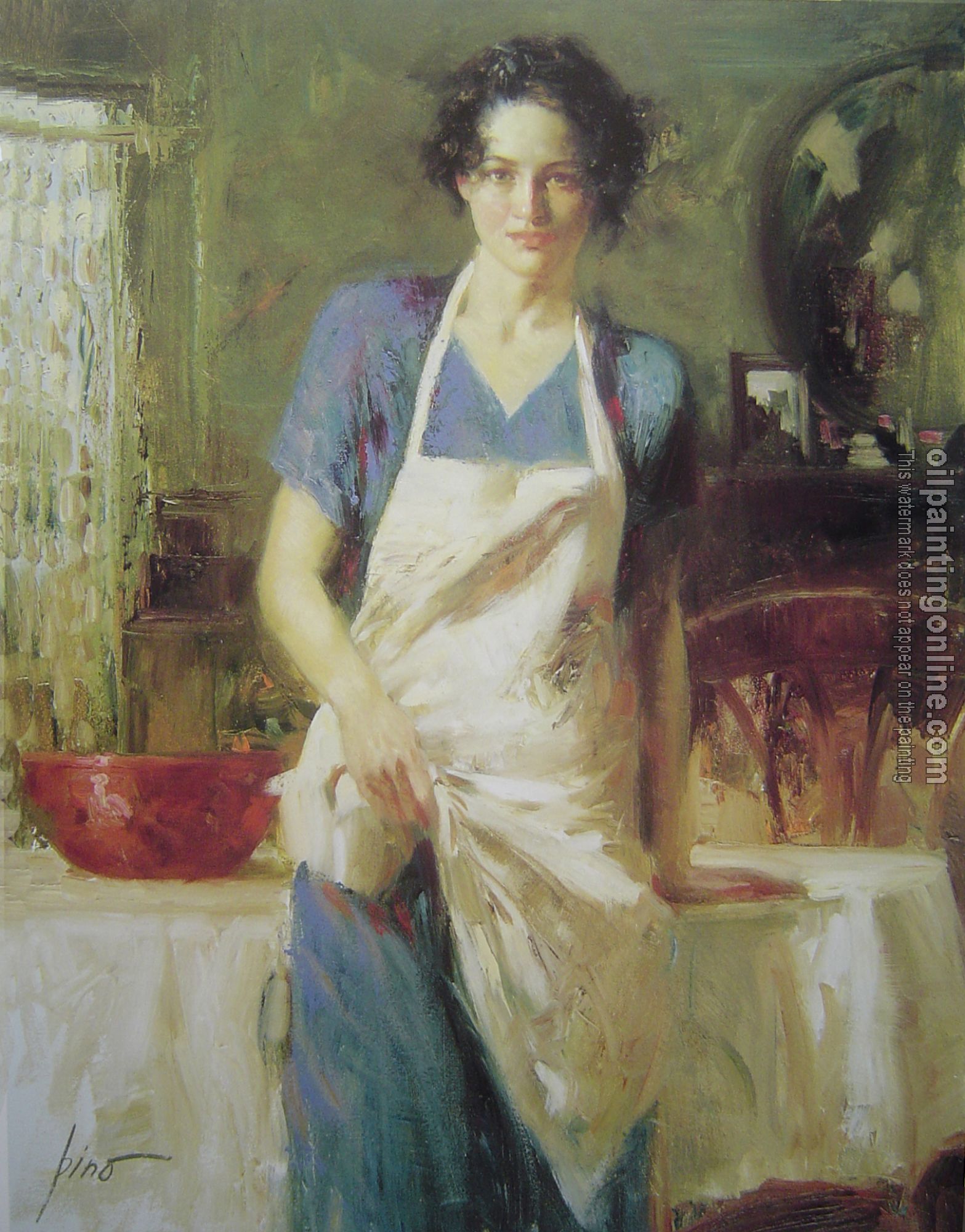 Pino Daeni - Impression oil painting.